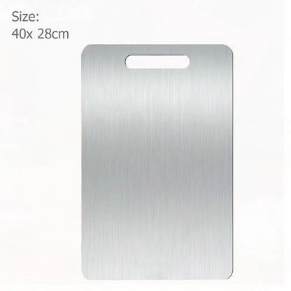 Double-Sided Stainless Steel Chopping Board for Kitchen & Dough Preparation