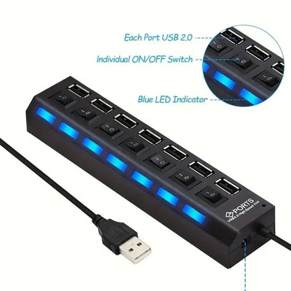 USB 2.0 Multi-Port Hub with Switches