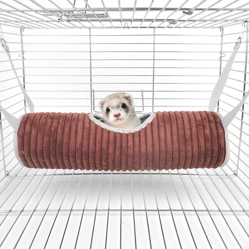 Plush Tunnel Hammock for Small Pets