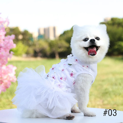Dog Tutu Dress – Floral Summer Pet Skirt Outfit