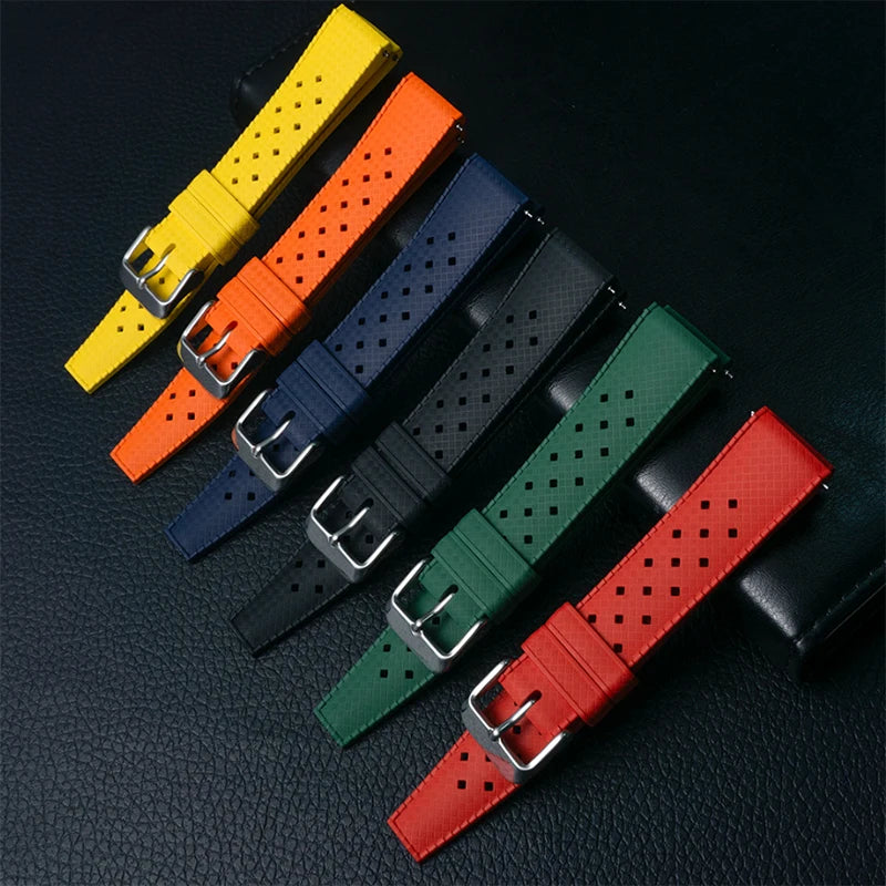 Classic Tropical FKM Rubber Watch Strap 18mm 20mm 22mm