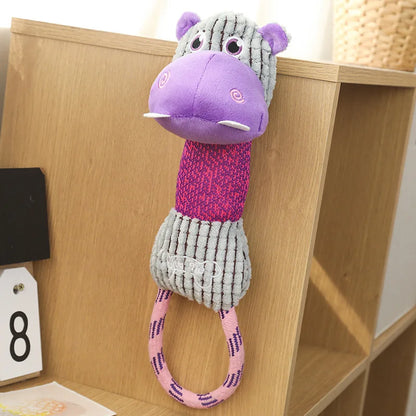 Corduroy Animal Squeaky Dog Toy