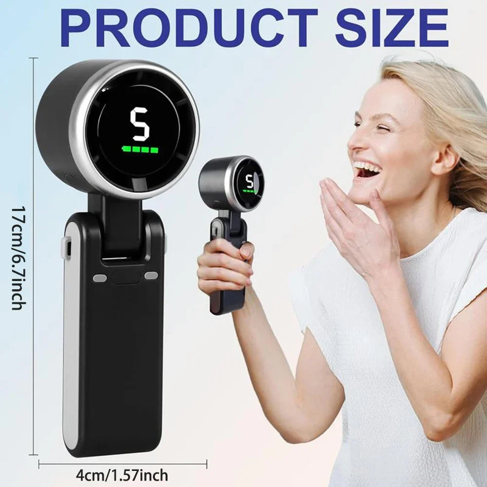 Portable 3-in-1 Turbo Handheld Fan with Digital Display
