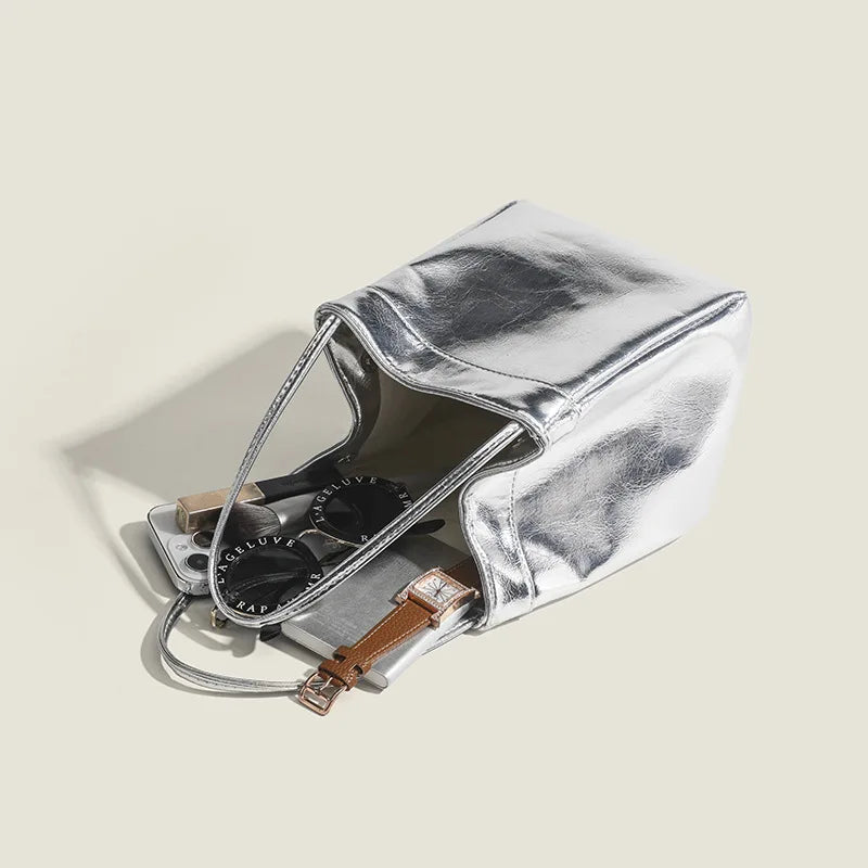 Women’s PU Drawstring Purse with Matching Wallet