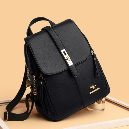 Vintage Leather Backpack for Women