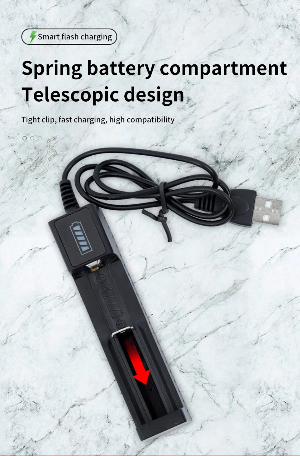 USB Charger for Rechargeable Lithium-Ion Batteries