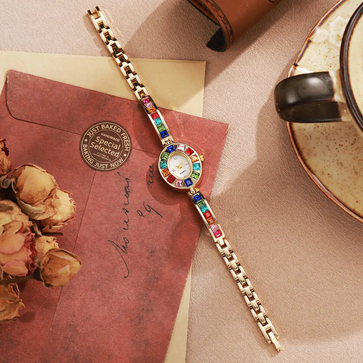 Rhinestone Bracelet Quartz Watch