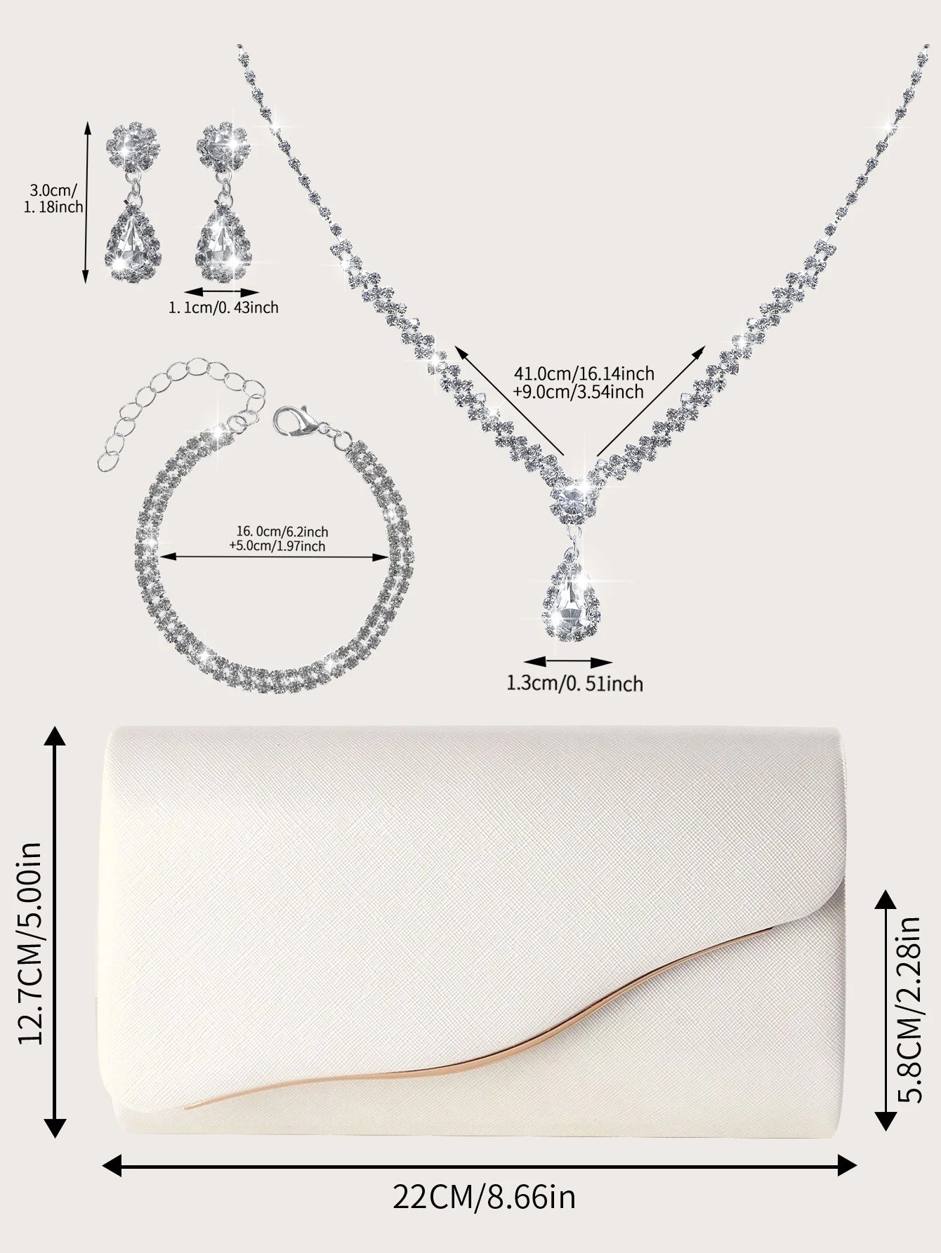 Elegant Metallic Evening Clutch Bag