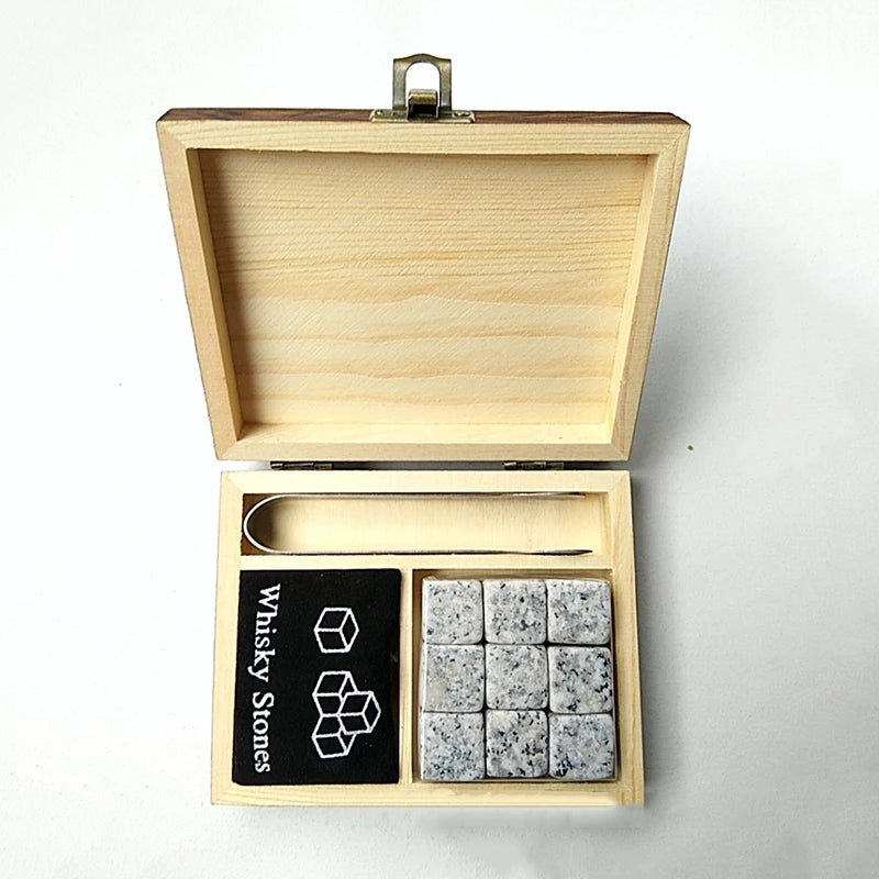 Whisky Ice Stone Set with Wooden Box