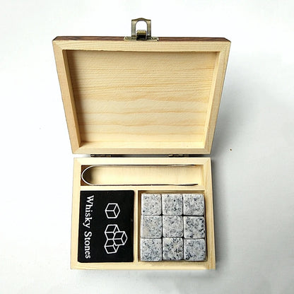 Whisky Ice Stone Set with Wooden Box
