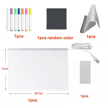 Light-Up Rewritable Acrylic Message & Drawing Board