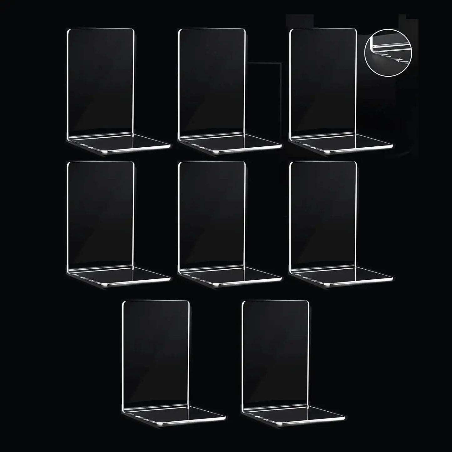 Clear Acrylic Bookends Set