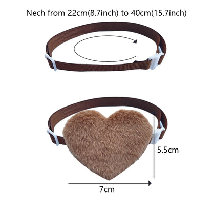 Heart-Shaped Adjustable Dog Bow Tie Set