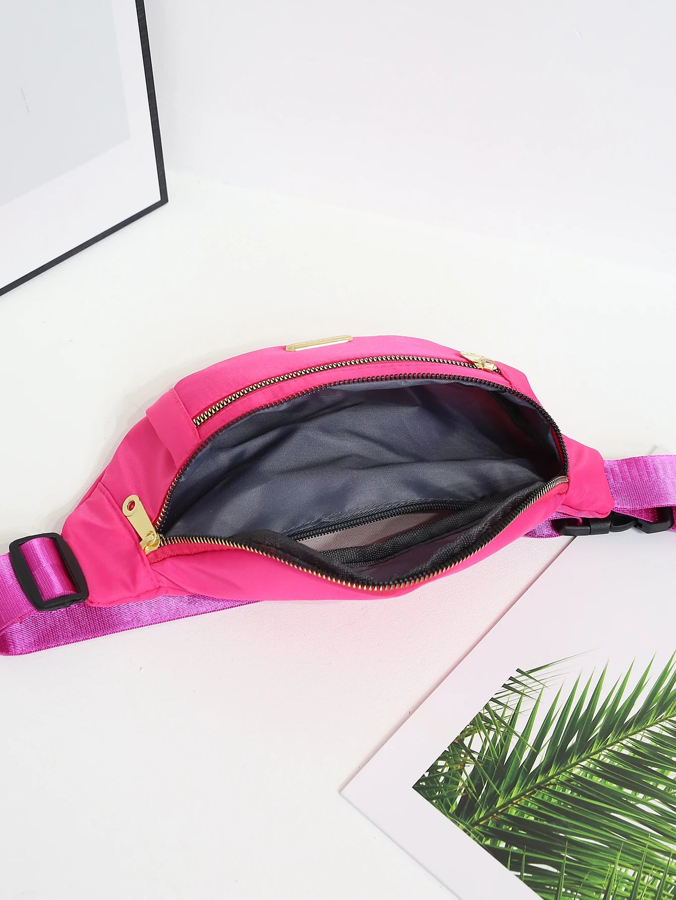 Multi-Layer Nylon Waist Bag with Adjustable Strap