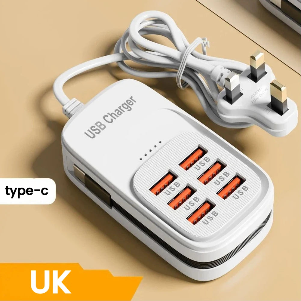 6-in-1 USB Desktop Charging Station