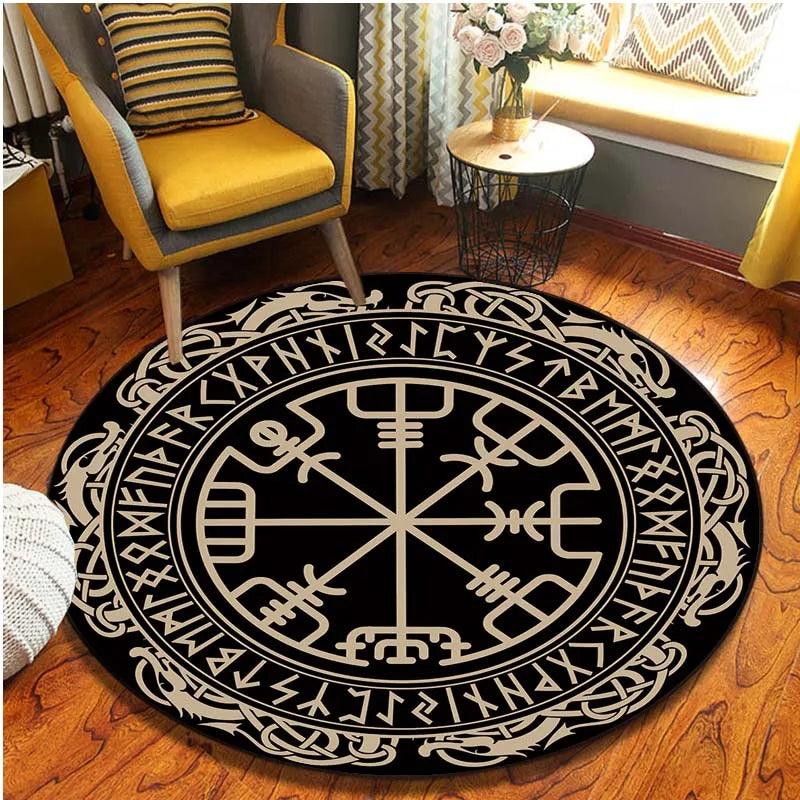 Viking Pattern Circular Non-Slip Foor Mat