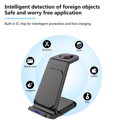 3-in-1 Portable Magnetic Wireless Charging Stand
