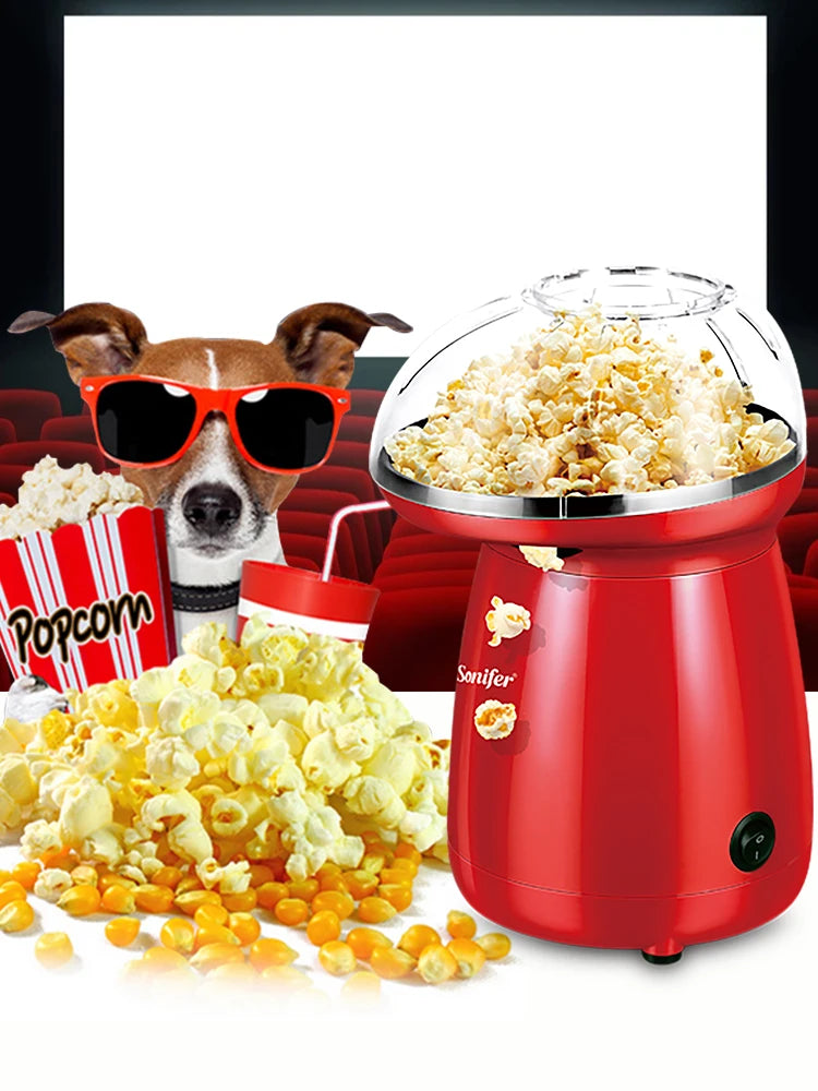 Oil-Free Electric Popcorn Machine with Butter Tray