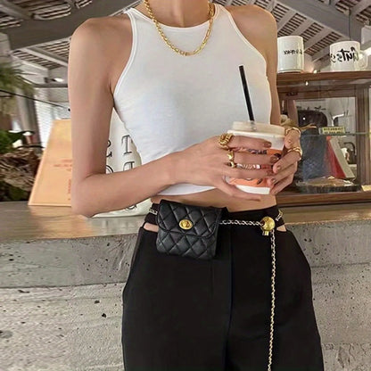 Women’s Quilted Chain Crossbody Waist Bag