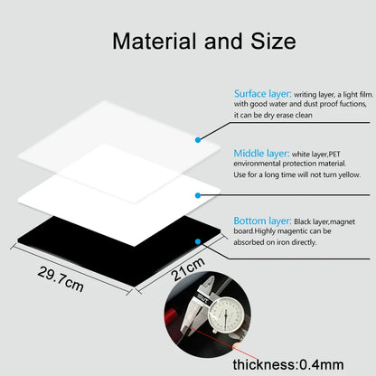 A4 Magnetic Dry Erase Whiteboard Sheet for Fridge