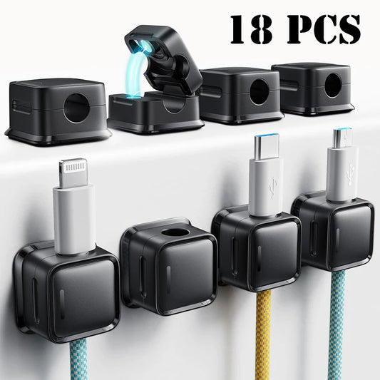 Magnetic Cable Clips Organizer – Self-Adhesive Cord Holder