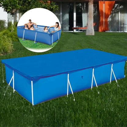 Outdoor PE Pool Cover with Windproof Ropes & Dust Protection