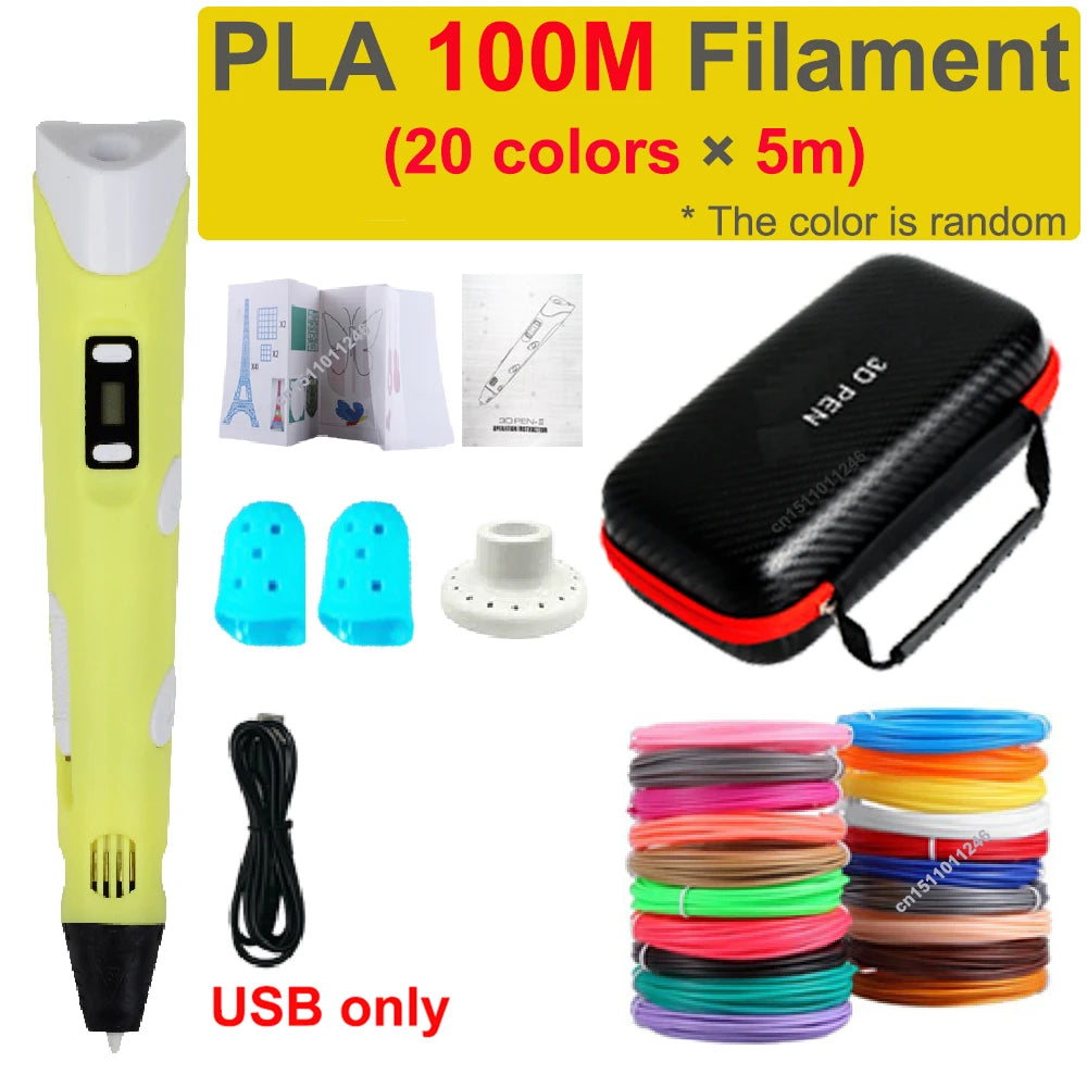 JuniorCare 3D Printing Pen with PLA Filament & Travel Case