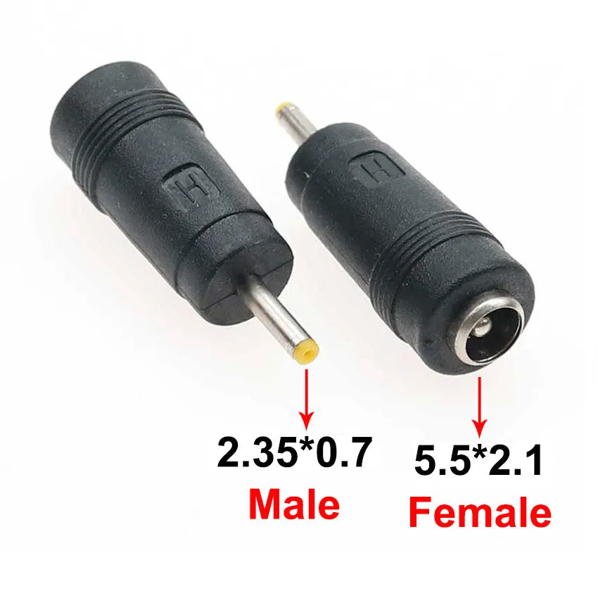 DC 5.5×2.1mm Female to Male Power Adapter Plug Set