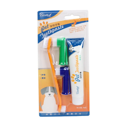 Pet Toothbrush & Toothpaste Set for Dogs and Cats