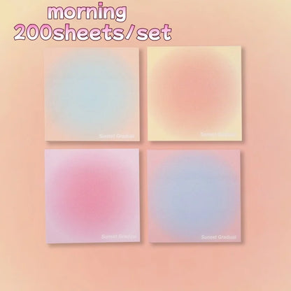 200 Sheets Gradient Color Sticky Notes Set