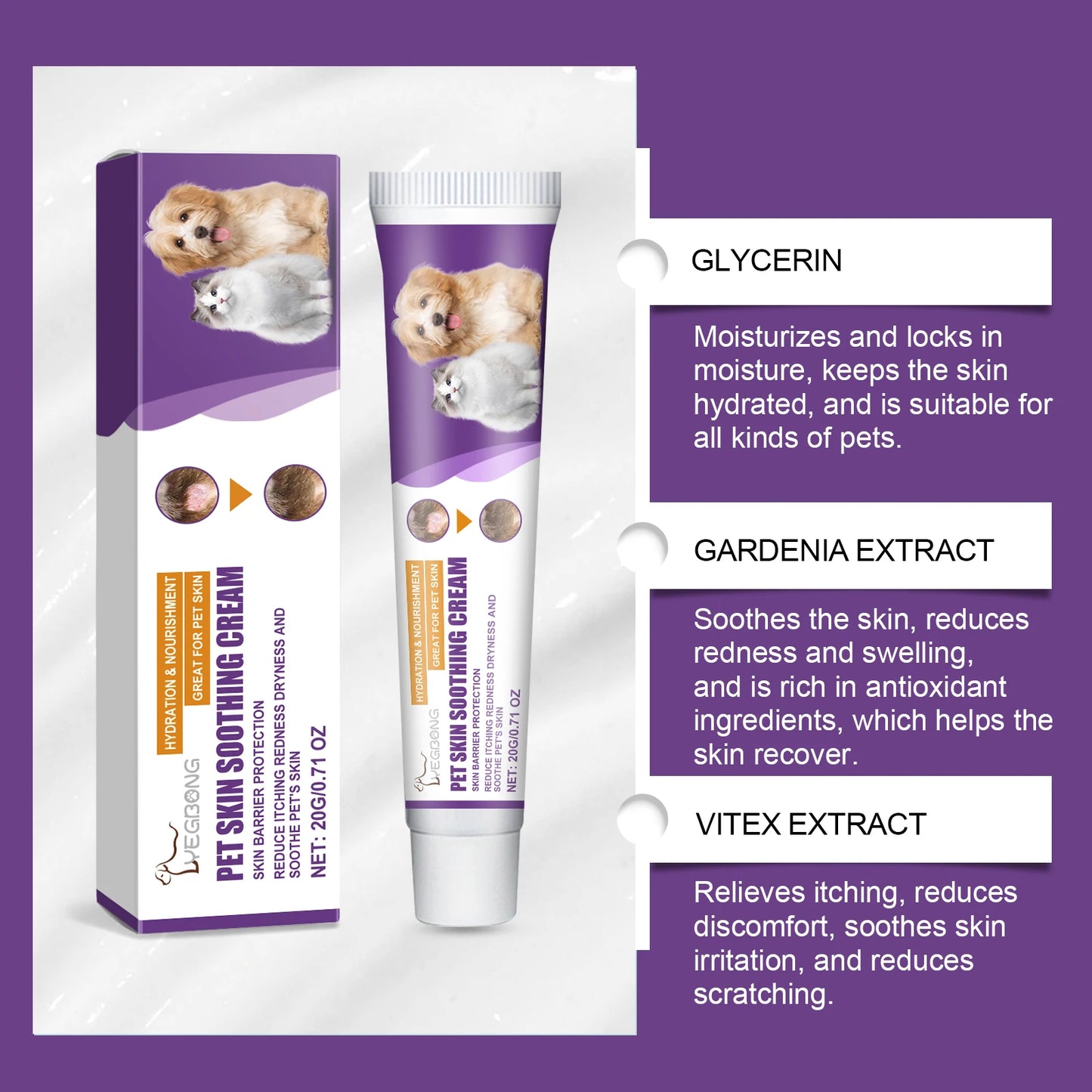 Natural Soothing Skin, Nose & Paw Balm for Dogs & Cats – 20g