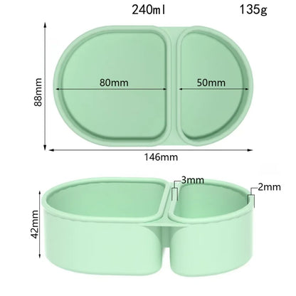 Premium Silicone Double Compartment Snack Box