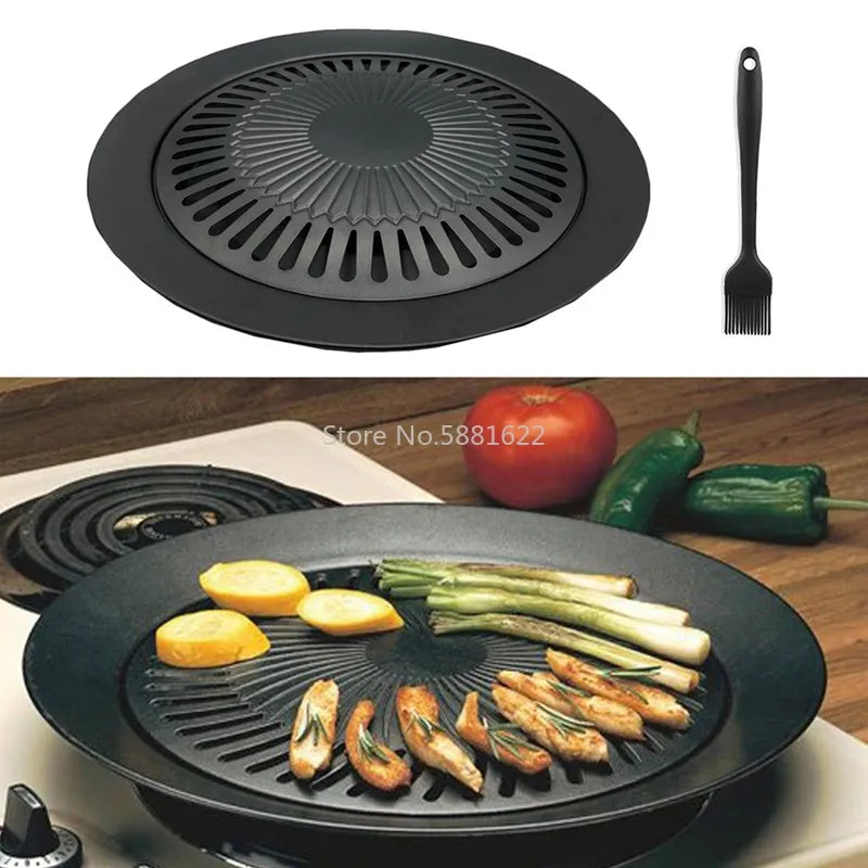 Portable Korean Outdoor Smokeless Barbecue Gas Grill Pan