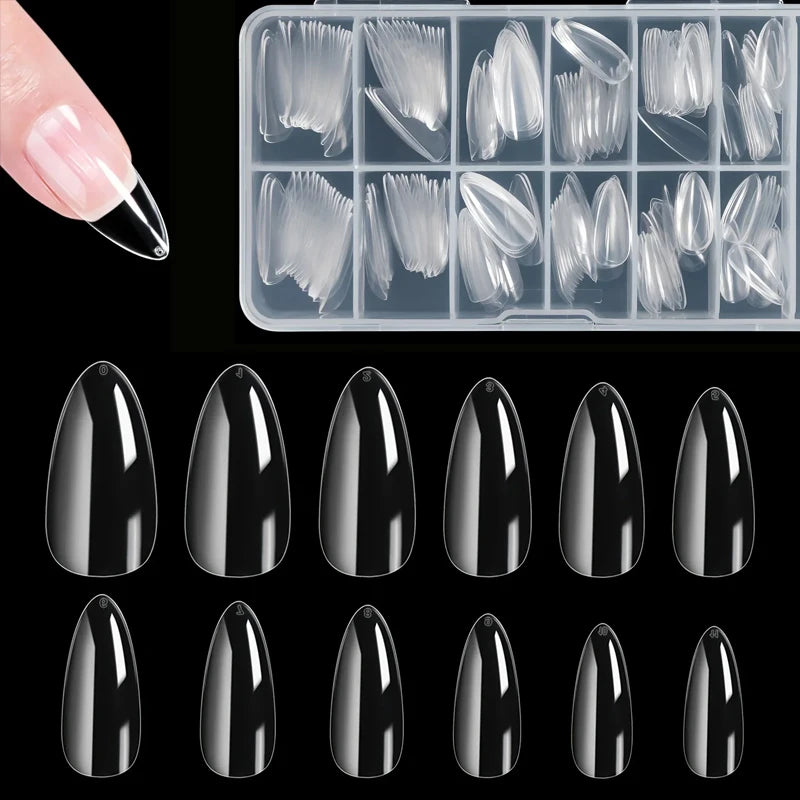 Almond False Nail Tips Set