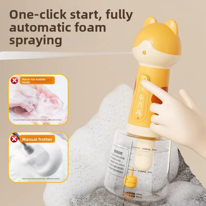USB Rechargeable Electric Foam Dispenser for Pet Bathing