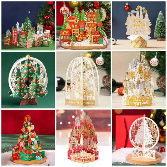 3D Pop-Up Christmas Greeting Card with Envelope