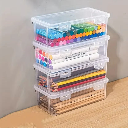 4PCS Large Transparent PP Storage Boxes with Lids