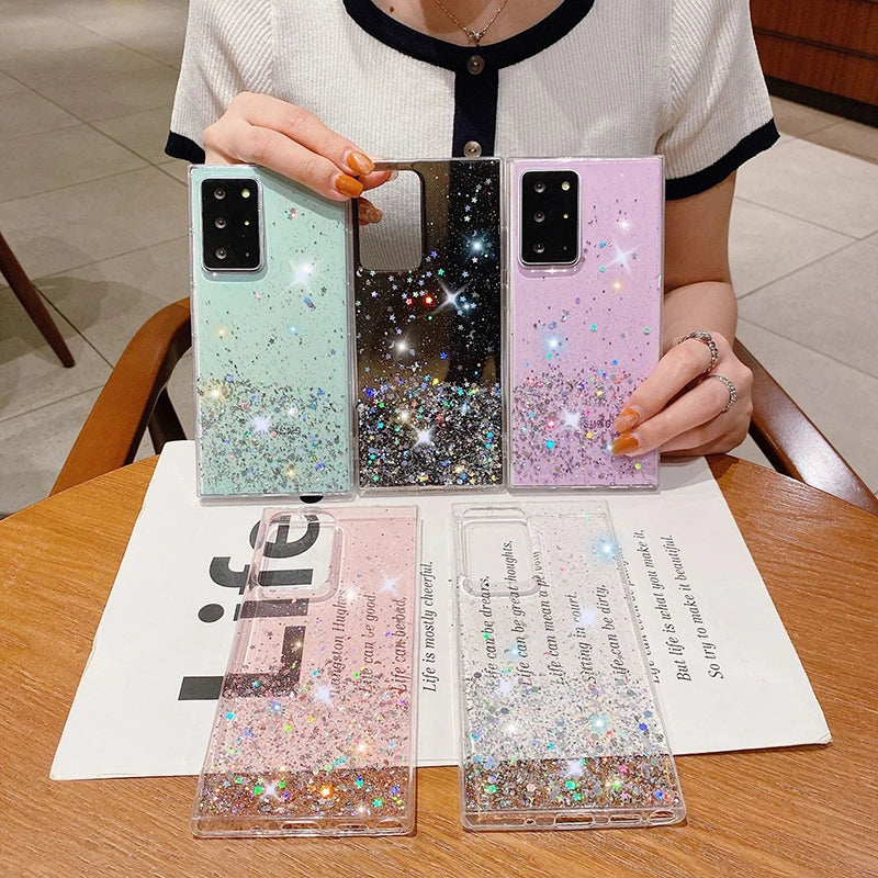 Glitter Phone Case For Oppo A15 A16 A5 A9 A15S A16S A52 A53 A54 A72 A73 A74 A93 F17