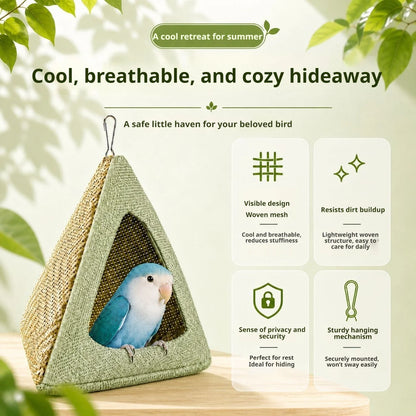 Bird Hammock Nest – Bamboo Hanging Parrot Sleeping House