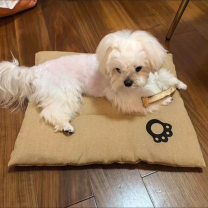 Extra Large Linen Pet Bed Mat for Dogs & Cats