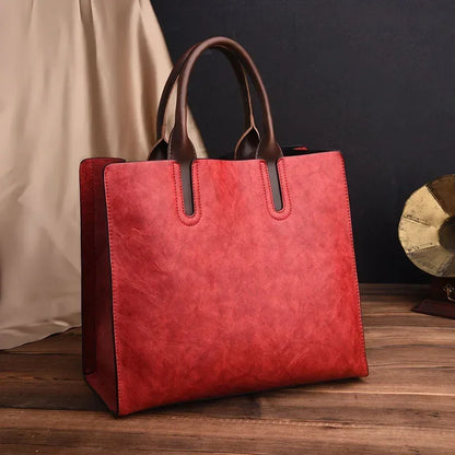 Vintage Oil-Skin Effect Tote Bag