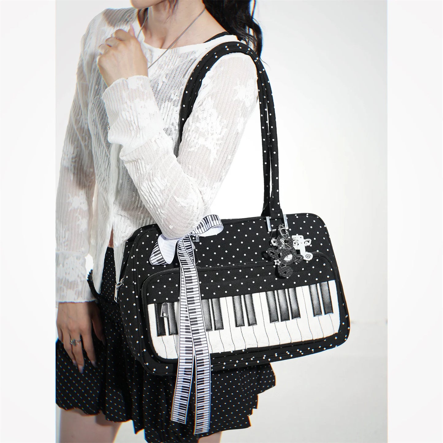 Piano Keyboard Shoulder Messenger Bag