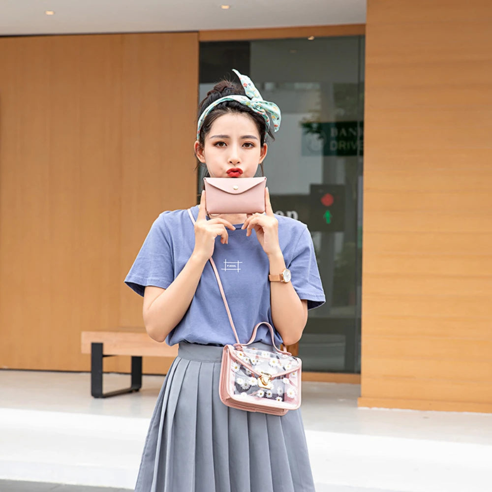 Women’s Transparent Floral Crossbody Shoulder Bag