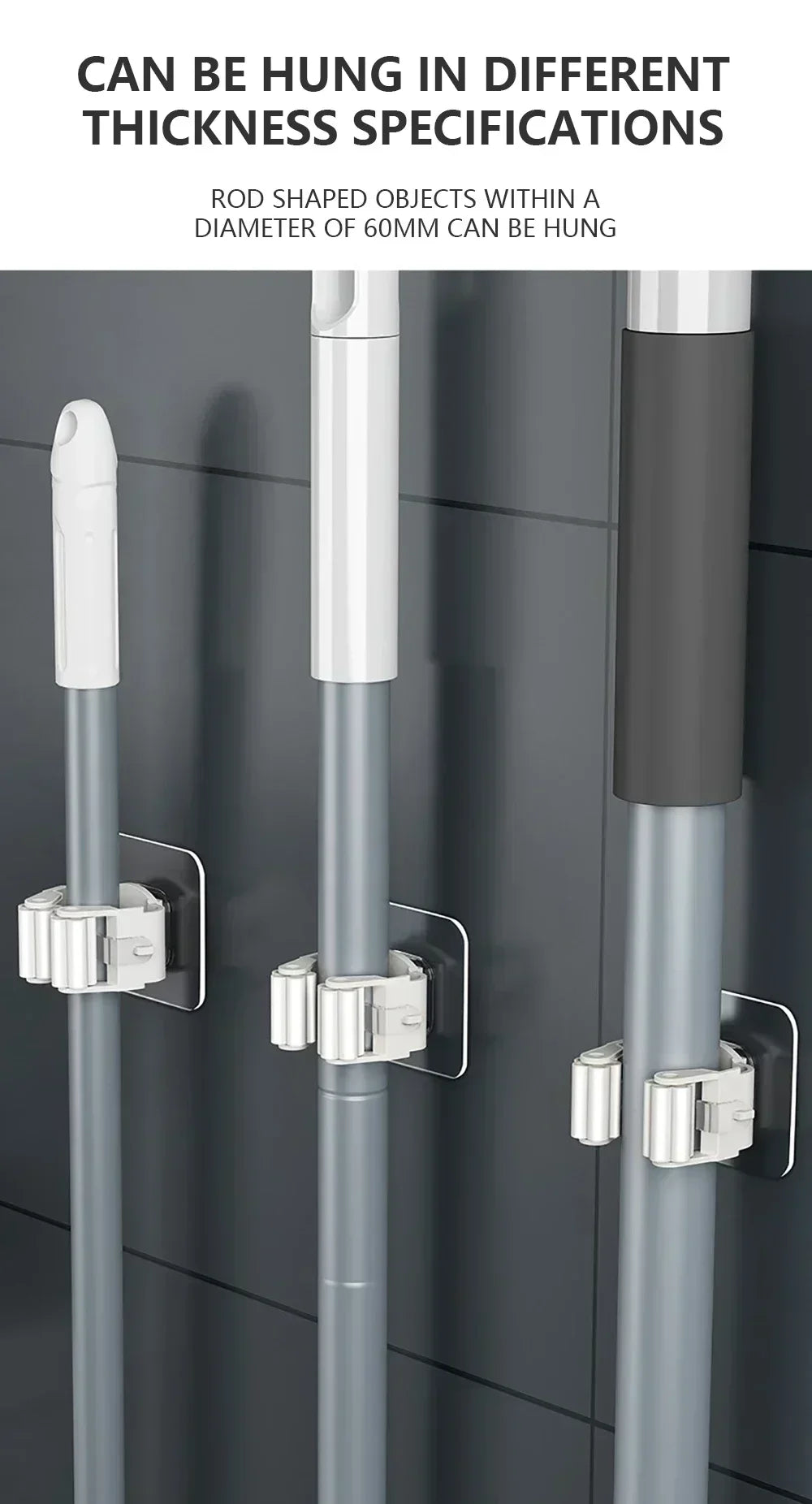 Wall Mounted Mop & Broom Holder Set