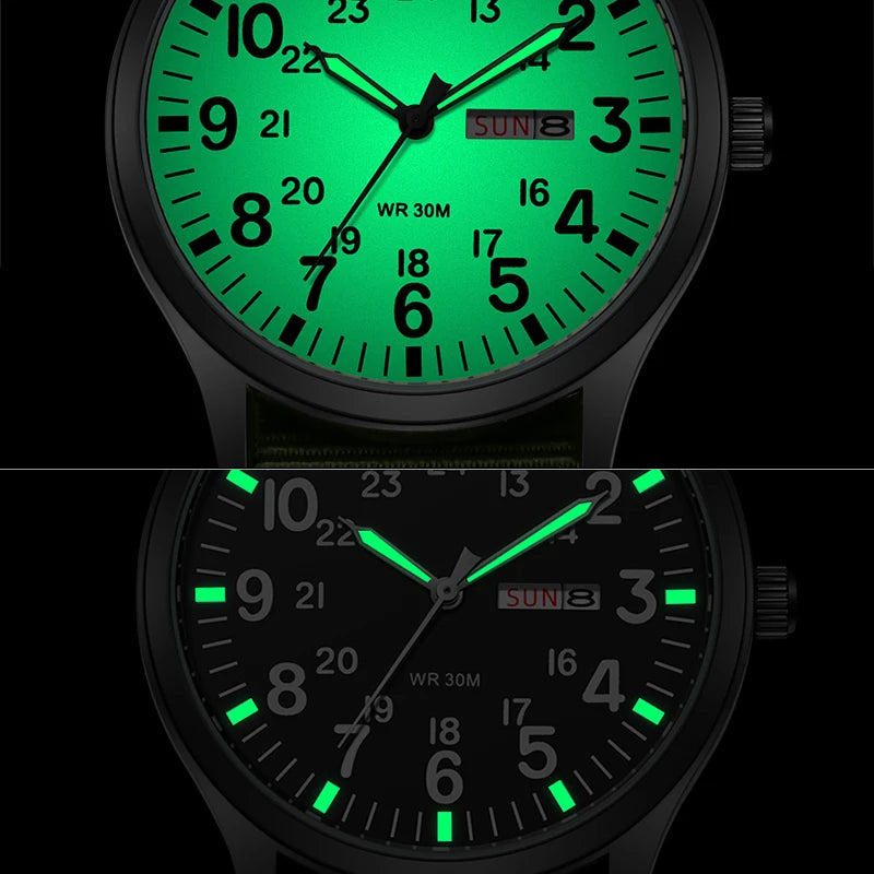 Men's Field Watch Nylon Strap Quartz Military Watch