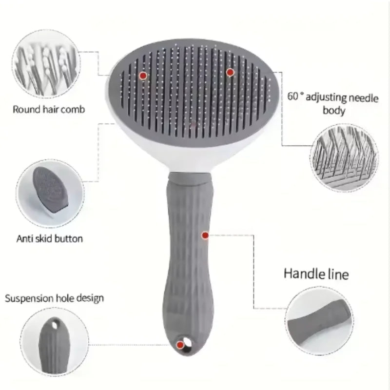 Self-Cleaning Pet Grooming Brush