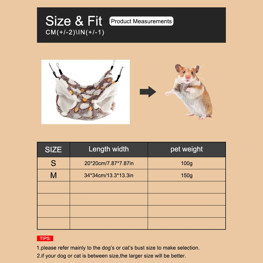 Winter Warm Double-Layer Small Pet Hammock