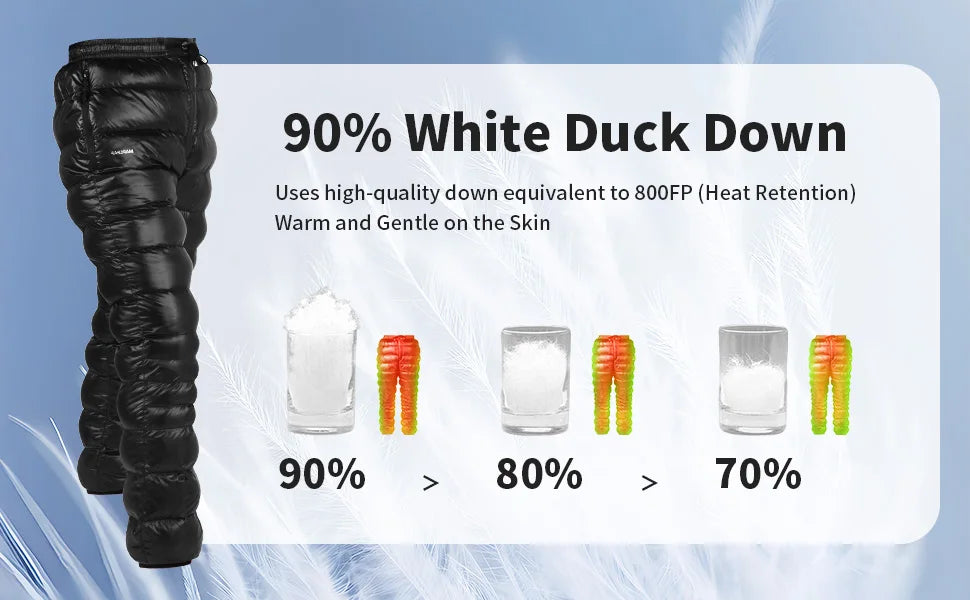 Ultralight Down Pants – 800FP Warm Waterproof Hiking Trousers