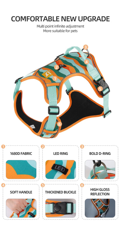 Reflective Adjustable Dog Harness for Medium & Large Dogs