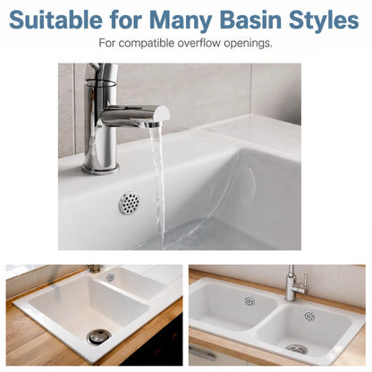 Chrome Basin Overflow Cover Insert